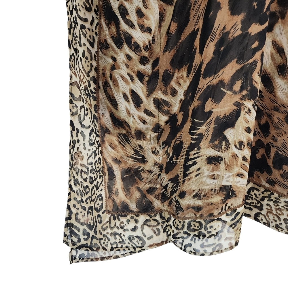 Chico's Women's Lightweight Animal Print Sheer Caftan Cover Up - S/M - Picture 4 of 6